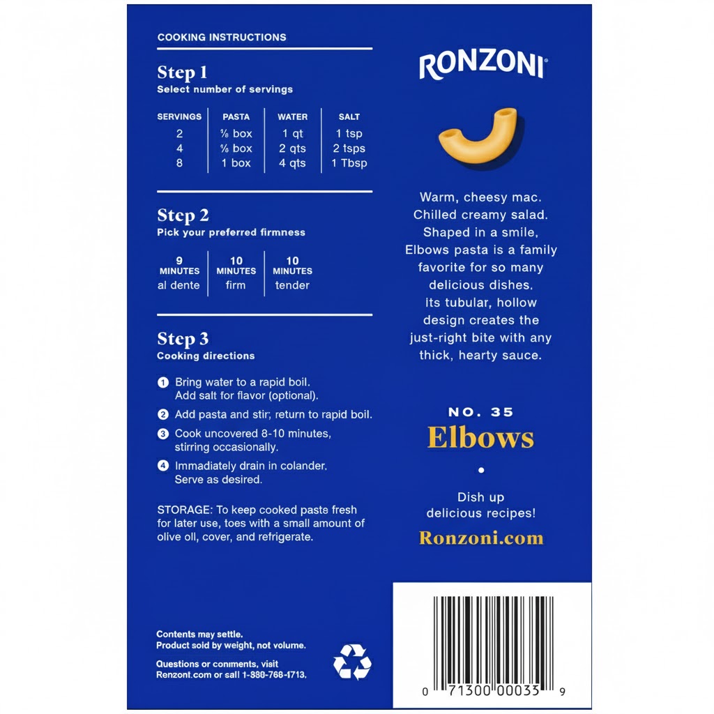 Ronzoni Elbows # 35 1LB